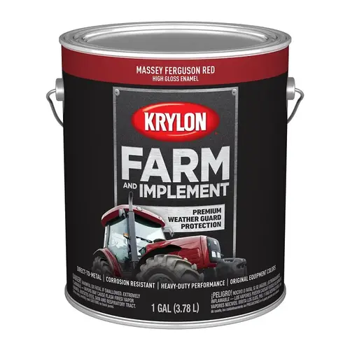 Krylon Farm and Implement Paint, 1 gal, Red, Liquid Krylon Farm and Implement Paint, 1 gal, Red, Liquid