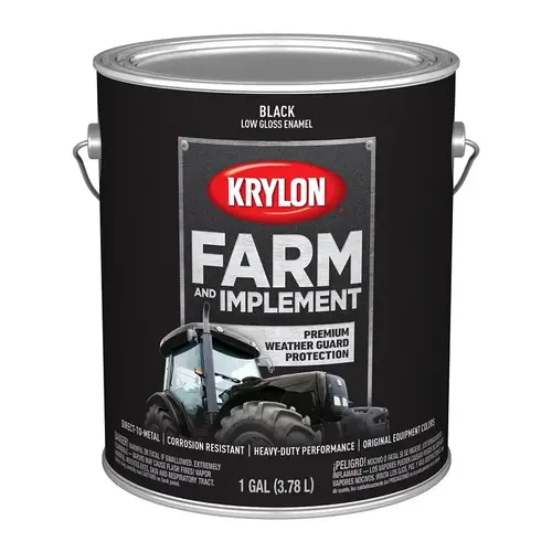 Krylon Farm and Implement Paint, 1 gal, Black, Liquid Krylon Farm and Implement Paint, 1 gal, Black, Liquid