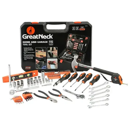 Hand Tool Set, 119-Piece, Steel
