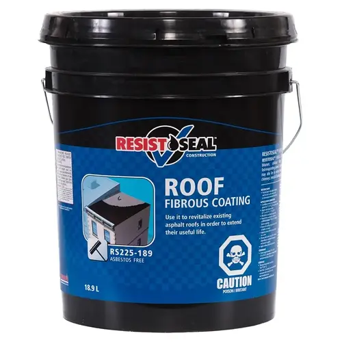 Roof Coating, Black, 18.9 L, Viscous Liquid