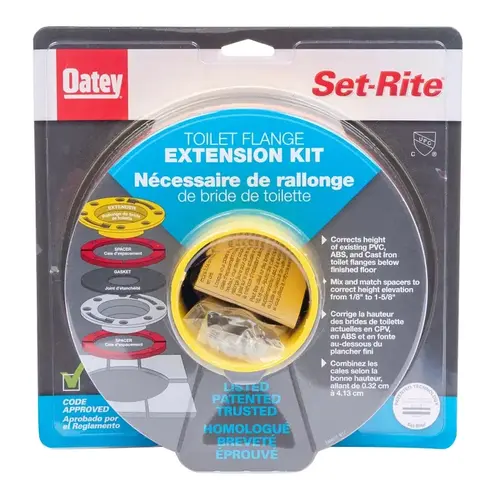 Toilet Flange Extender Kit Multicolored Polyethylene Multicolored Toilet Flange Extender Kit Multicolored Polyethylene Multicolored