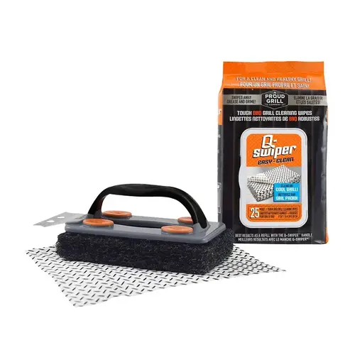 Grill Cleaning Kit Q-Swiper 7" H X 3" L X 3.4" W Black/Gray