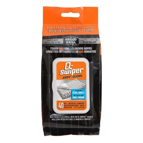 Q-Swiper BBQ Grill Cleaning Wipe Refill, Black/White - pack of 40 Q-Swiper BBQ Grill Cleaning Wipe Refill, Black/White - pack of 40