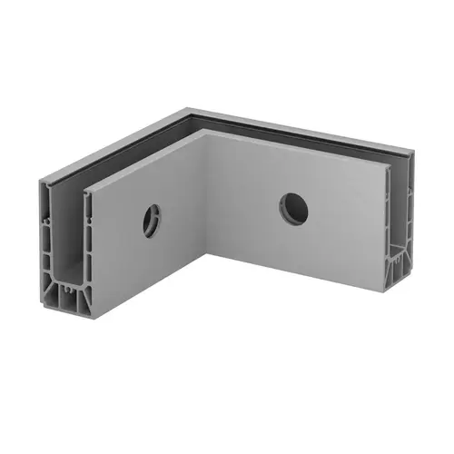 Easy Glass Smart Corner Fascia Mount Aluminum Mill Finish Easy Glass Smart Corner Fascia Mount Aluminum Mill Finish