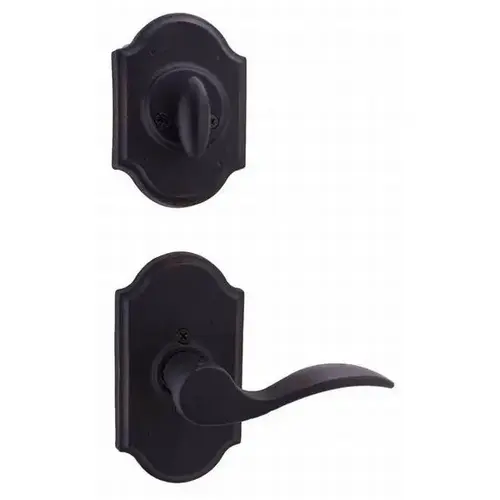 Left Hand Carlow Interior Single Cylinder Handleset Trim for Castletown with Adjustable Latch and Round Corner Strikes Oil Rubbed Bronze Finish Left Hand Carlow Interior Single Cylinder Handleset Trim for Castletown with Adjustable Latch and Round Corner Strikes Oil Rubbed Bronze Finish