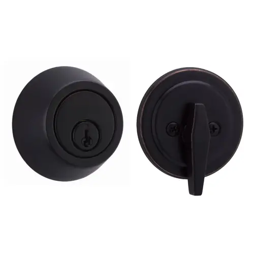  Single Cylinder Deadbolt with Adjustable Latch and Deadbolt Strike Oil Rubbed Bronze Finish