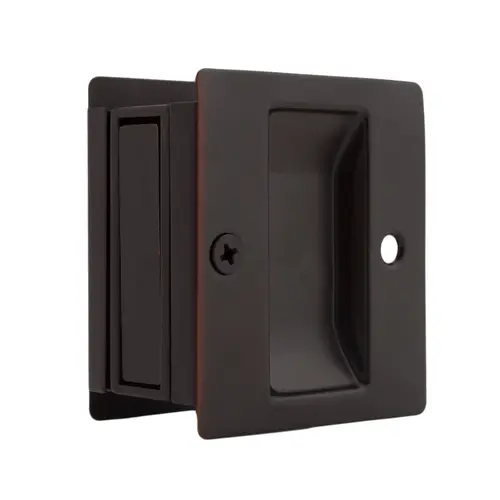 Rectangular Passage Pocket Door Lock with Adjustable Backset and Full Lip Strike Oil Rubbed Bronze Finish Rectangular Passage Pocket Door Lock with Adjustable Backset and Full Lip Strike Oil Rubbed Bronze Finish