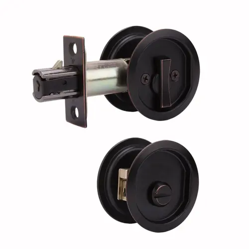  Round Privacy Pocket Door Lock Oil Rubbed Bronze Finish
