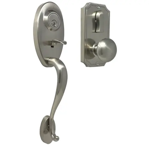  Lexington 1400 Series Panic Proof Entry with Interior Impresa Knob Satin Nickel Finish