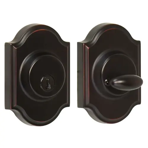  Single Cylinder Premiere Deadbolt with Adjustable Latch and Deadbolt Strike Oil Rubbed Bronze Finish