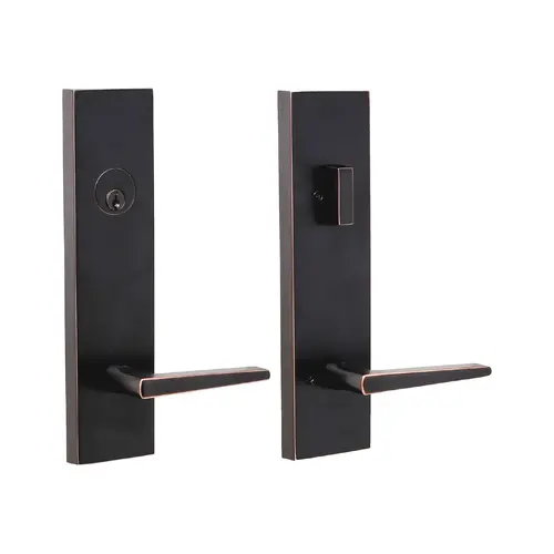 Philtower Lever Addy Escutcheon Single Cylinder Deadbolt Passage Lock with Adjustable Latch and Round Corner Strikes Oil Rubbed Bronze Finish Philtower Lever Addy Escutcheon Single Cylinder Deadbolt Passage Lock with Adjustable Latch and Round Corner Strikes Oil Rubbed Bronze Finish