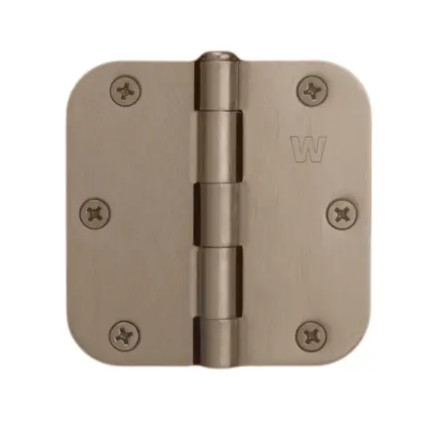 3-1/2" x 3-1/2" 5/8" Radius Hinge Satin Nickel Finish Pair 3-1/2" x 3-1/2" 5/8" Radius Hinge Satin Nickel Finish Pair