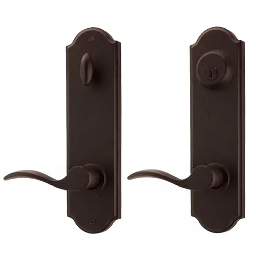  Left Hand Carlow Tramore Single Cylinder Deadbolt Passage Lock with Adjustable Latch and Round Corner Strikes Oil Rubbed Bronze Finish