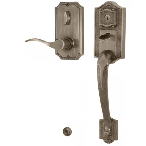  Right Hand Colonial 1400 Series Panic Proof Entry with Interior Bordeau Lever Antique Brass Finish
