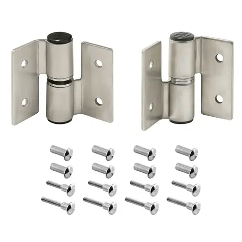 Surface Hinge Set LH/In-RH/Out with Fasteners - Stainless Steel Surface Hinge Set LH/In-RH/Out with Fasteners - Stainless Steel