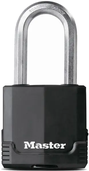 Master Lock Padlock Magnum 3-9/16 H X 1-9/64 W X 1-3/4 L Laminated Steel Dual Ball Bearing Locki Black/Chrome M115XKADLFCCSEN Master Lock Padlock Magnum 3-9/16 H X 1-9/64 W X 1-3/4 L Laminated Steel Dual Ball Bearing Locki Black/Chrome M115XKADLFCCSEN