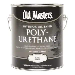 Old Masters 49601 Polyurethane, Satin, Liquid, Clear, 1 gal, Can