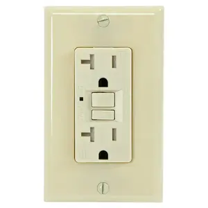 GENMAX TR20VST Receptacle Duplex 20-Amp Grounding with Cover Plate - Ivory