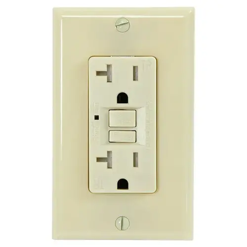 Receptacle Duplex 20-Amp Grounding with Cover Plate - Ivory