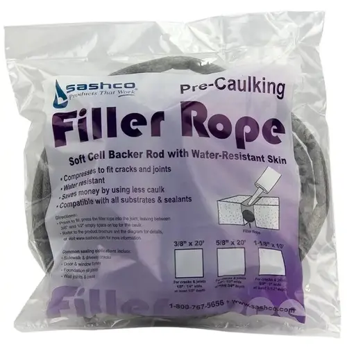 Filler Rope 3/8" x 20ft - Gray Filler Rope 3/8" x 20ft - Gray