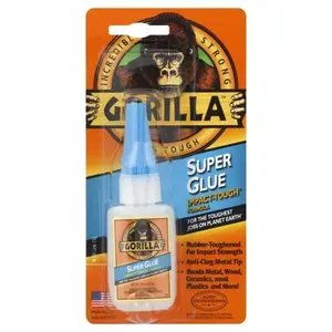 GORILLA GLUE 7805002 Glue; Glue Type: Super Glue ; Container Size: 15 g ; Container Type: Squeeze Bottle ; Working Time: Instant ; Color: Clear ; Maximum Temperature: 220F