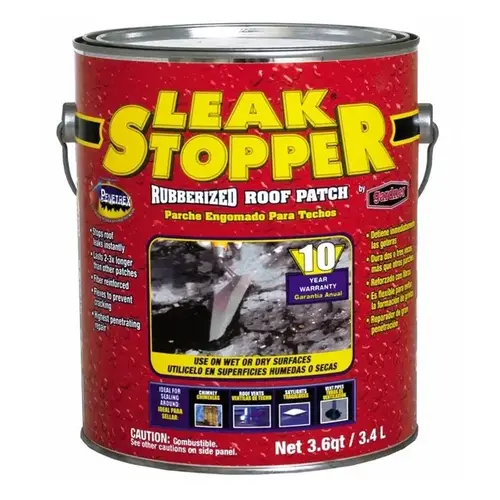 LEAK STOPPER Series Roof Patch, Black, Liquid, 1 gal LEAK STOPPER Series Roof Patch, Black, Liquid, 1 gal