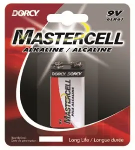 Dorcy Batteries Mastercell 9-Volt Alkaline 1 pack Carded 41-1610 Dorcy Batteries Mastercell 9-Volt Alkaline 1 pack Carded 41-1610