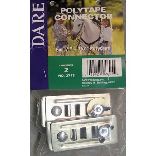 Up to 1-1/2 In. Metal Electric Fence Tape Connector (2-Pack) Up to 1-1/2 In. Metal Electric Fence Tape Connector (2-Pack)