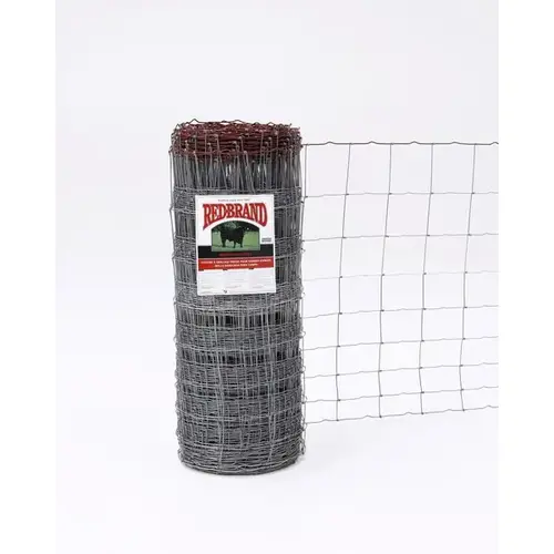 Field Fence, 330 ft L, 39 in H, 12-1/2 Gauge, Steel, Galvanized