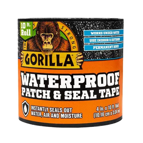 4 in. x 10 ft. Black Waterproof Patch and Seal Tape