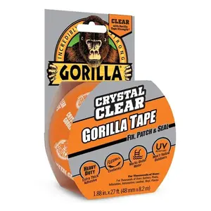 Gorilla 6027002 1.88 In. x 9 Yd. Crystal Clear Duct Tape, Clear