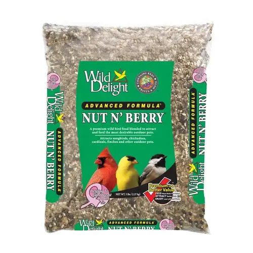 Wild Bird Food Nut N Berry Assorted Species Sunflower Kernels 5 lb