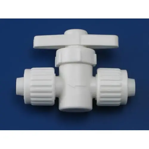 Stop Valve, 3/8 in Connection, PEX, Plastic Body White Stop Valve, 3/8 in Connection, PEX, Plastic Body White