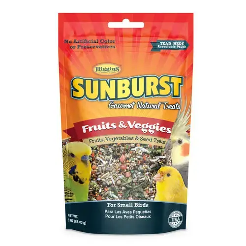 Sunburst Gourmet Natural Treats Fruits & Veggies Small Birds 3-oz Sunburst Gourmet Natural Treats Fruits & Veggies Small Birds 3-oz