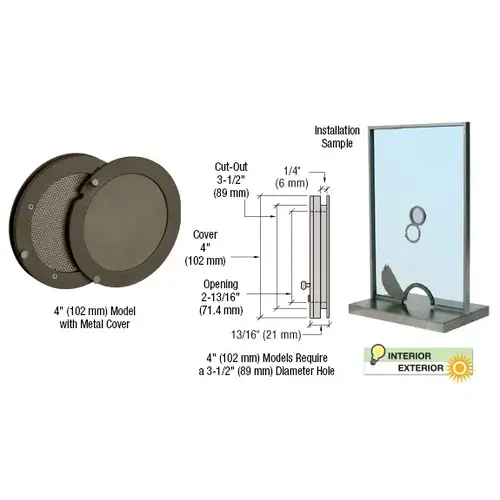 Duranodic Bronze Anodized 4" Metal Cover Speak-Thru Duranodic Bronze Anodized 4" Metal Cover Speak-Thru