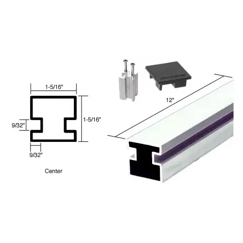 Buffed Brite Anodized 12" Center Aluminum Counter Post Buffed Brite Anodized 12" Center Aluminum Counter Post