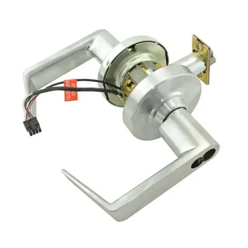 ND Series Storeroom Electrically Locked or Unlocked with RX Switch Large Format Less Core Rhodes with 13-247 Latch 10-025 Strike Satin Chrome Finish ND Series Storeroom Electrically Locked or Unlocked with RX Switch Large Format Less Core Rhodes with 13-247 Latch 10-025 Strike Satin Chrome Finish