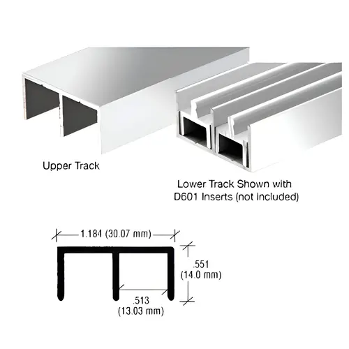 Brite Anodized "Standard" Aluminum Upper or Lower Channel 144" Stock Length Brite Anodized "Standard" Aluminum Upper or Lower Channel 144" Stock Length