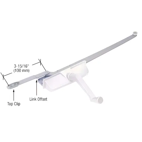 White Left Hand Dual Arm Casement Window Operator White Left Hand Dual Arm Casement Window Operator