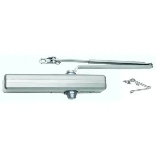 Parallel Arm Adjustable Surface Mounted Spring Hold Cush Delay Door Closer with Thru Bolts Aluminum Finish Parallel Arm Adjustable Surface Mounted Spring Hold Cush Delay Door Closer with Thru Bolts Aluminum Finish