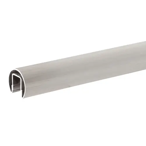 316 Brushed Stainless 1.66" Premium Cap Rail for 1/2" Glass - 120"