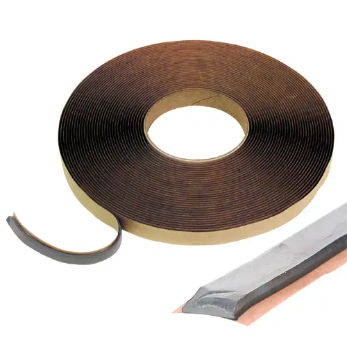 Gray 3/16" x 3/8" Butyl Architectural Glazing Tape - 25 Foot Roll