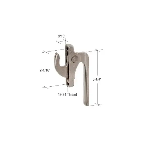 Casement Window Locking Handle 2-1/16" Screw Holes Brushed Bronze Casement Window Locking Handle 2-1/16" Screw Holes Brushed Bronze
