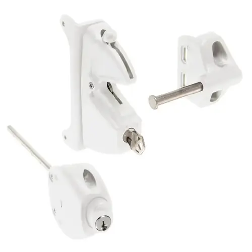 White Privacy Latch with Keyed Lock White Privacy Latch with Keyed Lock