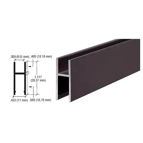 Duranodic Bronze Aluminum MC610 H-Bar 72" Stock Length - pack of 5 Duranodic Bronze Aluminum MC610 H-Bar 72" Stock Length - pack of 5