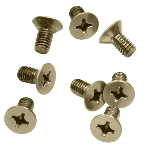 Brushed Bronze 6 x 12 mm Cover Plate Flat Head Phillips Screws - pack of 8 Brushed Bronze 6 x 12 mm Cover Plate Flat Head Phillips Screws - pack of 8