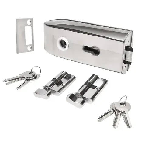 Polished Stainless Glass Mounted Latch with Lock and Thumbturn Polished Stainless Glass Mounted Latch with Lock and Thumbturn