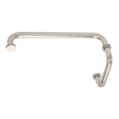 Polished Nickel 12" Towel Bar with 6" Pull Handle Combination Set Polished Nickel 12" Towel Bar with 6" Pull Handle Combination Set