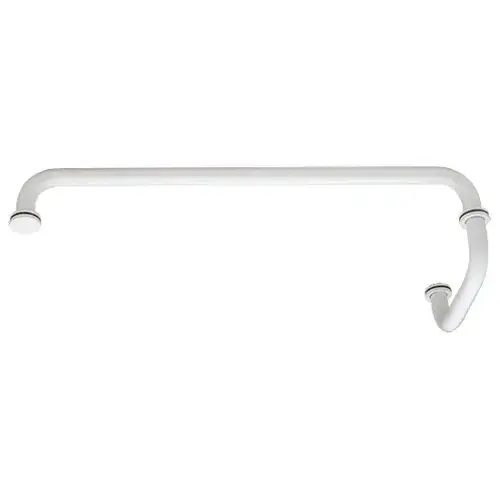 White 24" Towel Bar With 6" Pull Handle Combination Set White 24" Towel Bar With 6" Pull Handle Combination Set