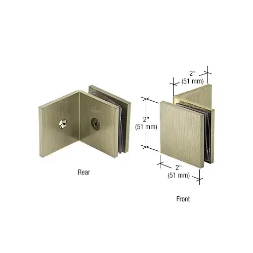 Brushed Bronze Fixed Panel Square Clamp With Large Leg Brushed Bronze Fixed Panel Square Clamp With Large Leg